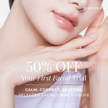 50% off Adonis first trial facial promotion